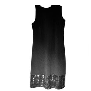 Vince Camuto Black Mini Dress Sequins Bottom Sleeveless Crew Neck Above Knee 4